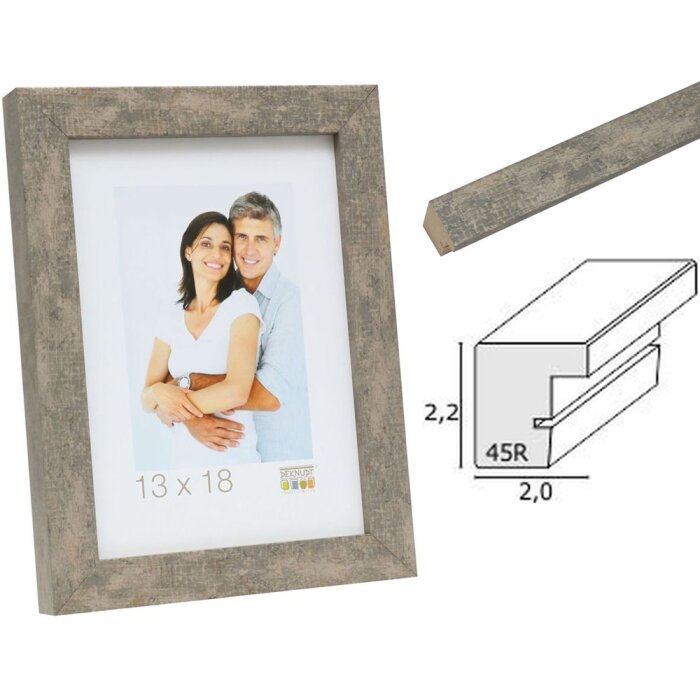 Cornice per quadri in legno grigio-beige S45RC7