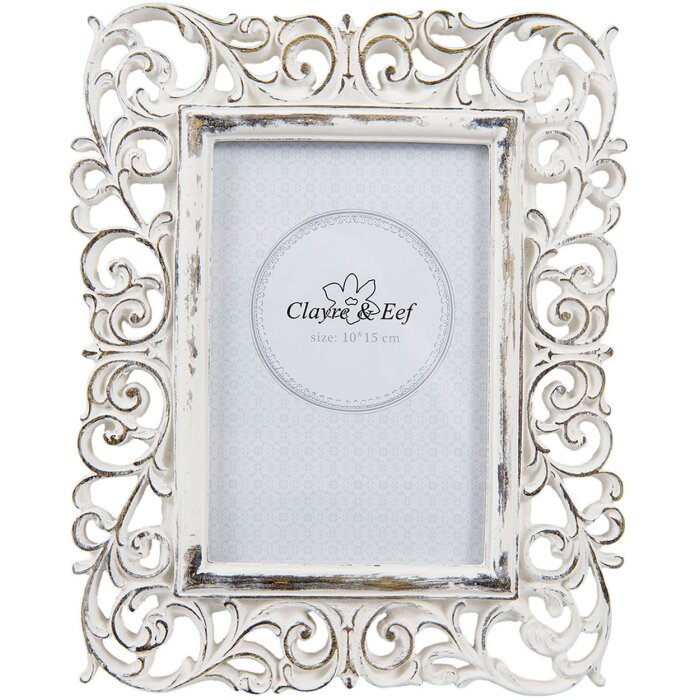 Cornice per foto Clayre & Eef 2F0497 - 18x2x23 cm - 10x15 cm bianco distinto