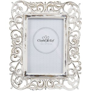 Cornice per foto Clayre & Eef 2F0497 - 18x2x23 cm - 10x15 cm bianco distinto