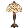LumiLamp 5LL-5181 Lampada da Tavolo Tiffany Ø 30x50 cm Beige Vetro Marrone Semicerchio