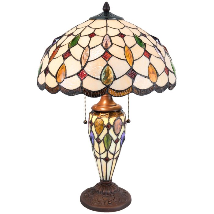 Lampada da tavolo Tiffany Clayre & Eef 5LL-5182 - Ø 40x60 cm E27- Max.2x60 W - E14 - Max.1x15W multi