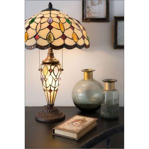 Lampada da tavolo Tiffany Clayre & Eef 5LL-5182 - Ø 40x60 cm E27- Max.2x60 W - E14 - Max.1x15W multi