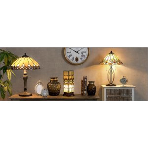 Lampada da tavolo Tiffany Clayre & Eef 5LL-5186 - Ø 40x60 cm - E27 - Max. 2x60 Watt multi