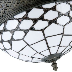 Lampada da soffitto Tiffany Clayre & Eef 5LL-5891 - Ø 38x19 cm - E14-Max. 2x40 Watt bianco