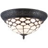 Lampada da soffitto Tiffany Clayre & Eef 5LL-5891 - Ø 38x19 cm - E14-Max. 2x40 Watt bianco