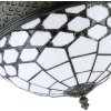 Lampada da soffitto Tiffany Clayre & Eef 5LL-5891 - Ø 38x19 cm - E14-Max. 2x40 Watt bianco