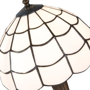 Lampada da tavolo Tiffany Clayre & Eef 5LL-5936 - Ø 25x43 cm - E27-max 1x40W bianco