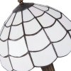 Lampada da tavolo Tiffany Clayre & Eef 5LL-5936 - Ø 25x43 cm - E27-max 1x40W bianco
