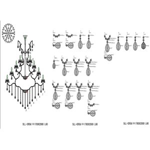 Lampadario Clayre & Eef 5LL-CR56 - 200-270 x...