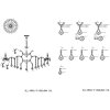 Lampadario Clayre & Eef 5LL-CR63 - 18 luci 64xØ 120 cm 18x E14-40w trasparente