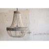 Clayre & Eef 5LMP197 Lampada a sospensione Ø 54x72 cm Lampada da tavolo in ferro e legno grigio