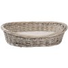 Clayre & Eef 5RO0388 Cuscino ovale per cani in rattan grigio 74x57x19 cm