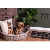 Clayre & Eef 5RO0388 Cuscino ovale per cani in rattan grigio 74x57x19 cm