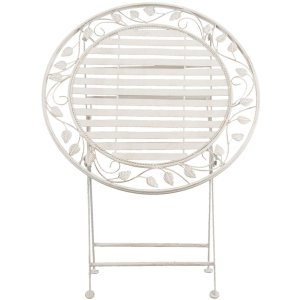 Tavolo con 2 sedie Clayre & Eef 5Y0385 - Ø 70x77 cm - 40x52x93 cm (2) bianco anticato