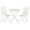 Tavolo con 2 sedie Clayre & Eef 5Y0385 - Ø 70x77 cm - 40x52x93 cm (2) bianco anticato