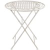Tavolo con 2 sedie Clayre & Eef 5Y0385 - Ø 70x77 cm - 40x52x93 cm (2) bianco anticato