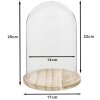 Clayre & Eef 6GL2169 Campana di vetro Ø 17x25 cm Vetro Legno Rotondo