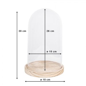 Campana di vetro Clayre & Eef 6GL2170 - Ø 18x28 cm trasparente