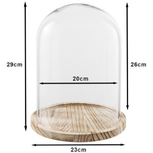 Campana di vetro Clayre & Eef 6GL2171 - Ø 23x29 cm trasparente