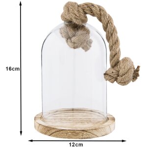 Campana di vetro Clayre & Eef 6GL2220 - 16x13x20 cm trasparente