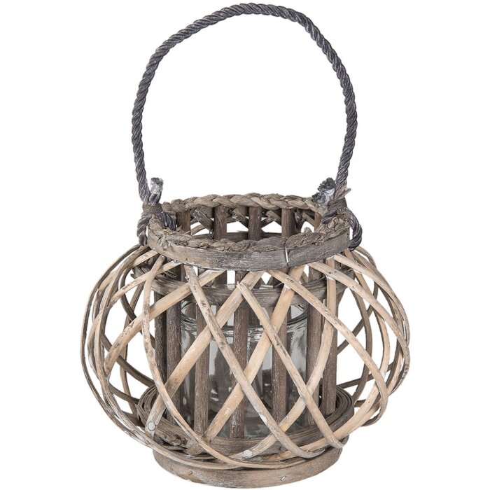 Portacandele Clayre & Eef 6RO0383S - Ø 28x20 cm marrone - grigio