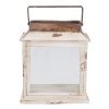 Clayre & Eef 6Y2589S Lanterna 25x12x30 cm Beige in metallo rettangolare