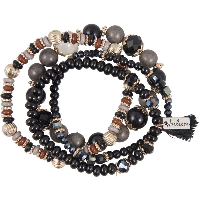 Bracciale nero con perline Clayre & Eef JZBR0384Z - nero