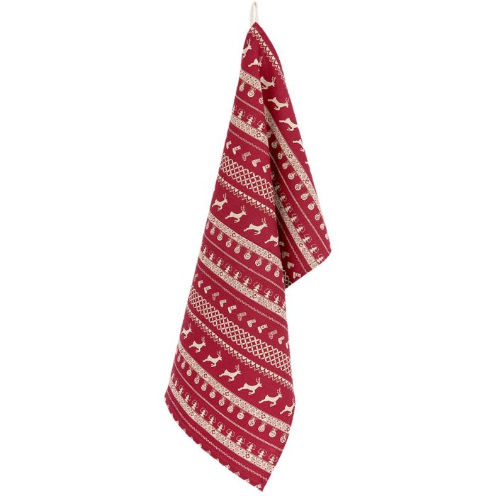Asciugamano da cucina Clayre & Eef NOC42C-3 - 50x85 cm rosso