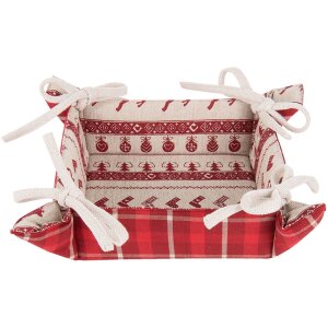 Cestino per pane Clayre & Eef NOC47 - 35x35x8 cm rosso