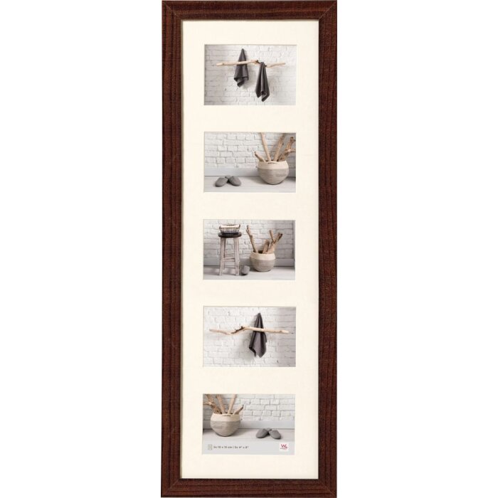 Cornice da galleria Home 5 foto 10x15 cm noce