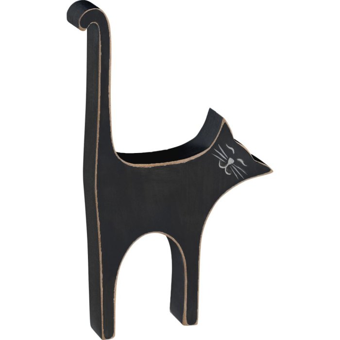 Figura decorativa di gatto nero, altezza 17 cm
