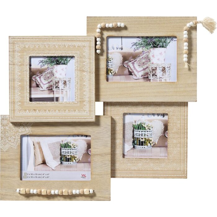 Cornice da galleria Naturalness per 4 foto 10x10 cm e 10x15 cm