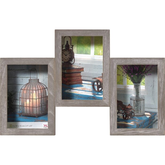 Cornice da galleria Rustic 3 foto 10x15 cm grigio