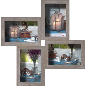 Cornice da galleria Rustic 4 foto 10x15 cm grigio