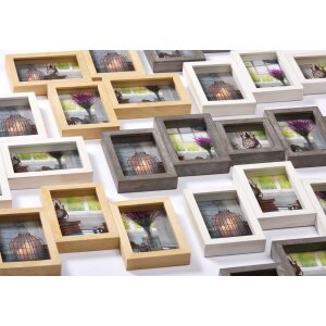 Walther Gallery Frame Rustic 4 foto 10x15 cm e 10x10 cm bianco