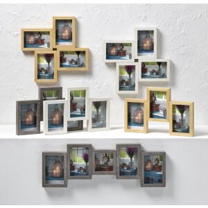 Walther Gallery Frame Rustic 4 foto 10x15 cm e 10x10 cm bianco