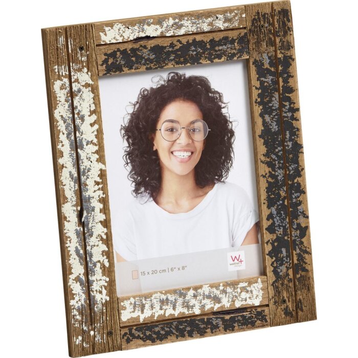 Portafoto in legno Dupla 15x20 cm crema-blu