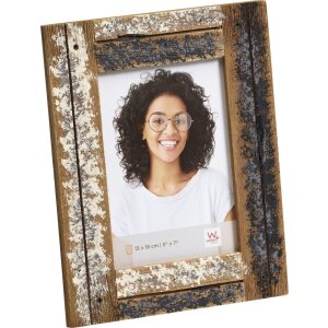 Portafoto in legno Dupla 13x18 cm crema-blu
