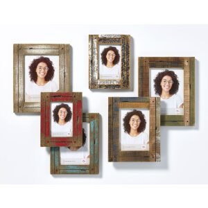 Portafoto in legno Dupla 13x18 cm crema-blu