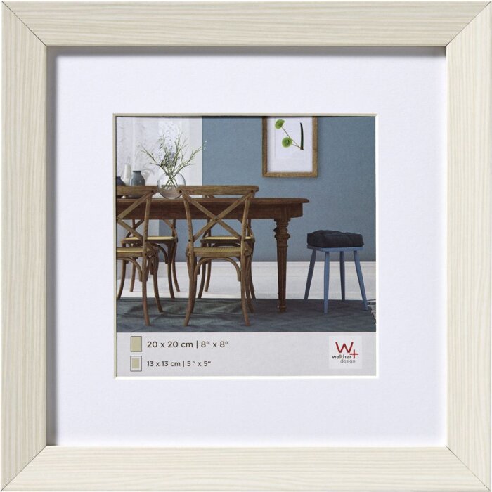 Fiorito cornice in legno 40x40 cm bianco