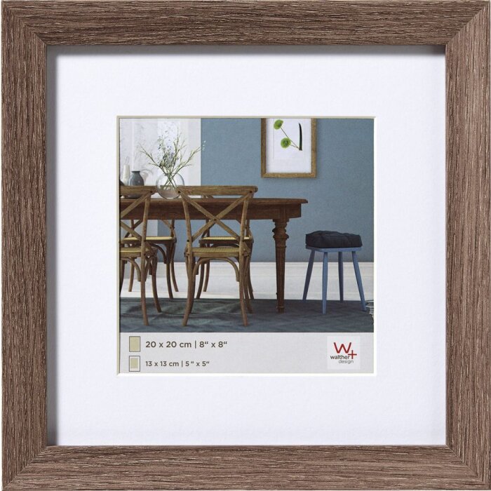 Cornice in legno Fiorito 40x40 cm noce