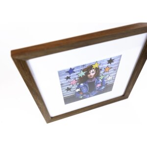 Cornice in legno Fiorito 30x30 cm rovere scuro