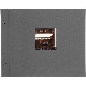 Album a vite Bella Vista grigio 39x31 cm pagine nere