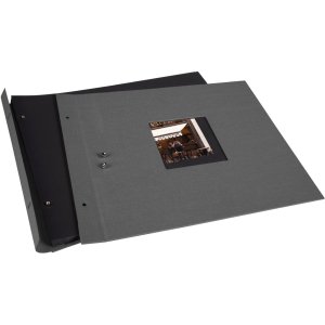Album a vite Bella Vista grigio 39x31 cm pagine nere