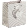 Sacchetto regalo con cuori dargento 10 x 5 cm