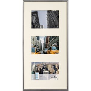 Cornice Puro 3 foto 10x15 cm argento