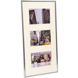Cornice Puro 3 foto 10x15 cm argento