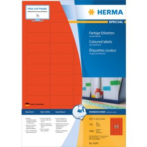 Etichette colorate Herma SPECIAL A4, 45,7 x 21,2 mm,...