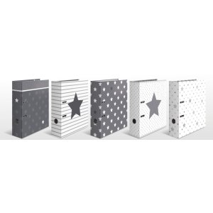 Cartellina Herma Motif A4 Stelle - Grigio con stelle bianche