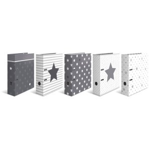 Cartellina Herma Motif A4 Stelle - Grigio con stelle bianche
